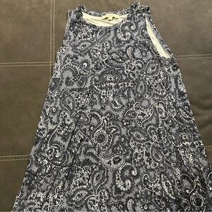 LOFT Black and White Paisley Dress